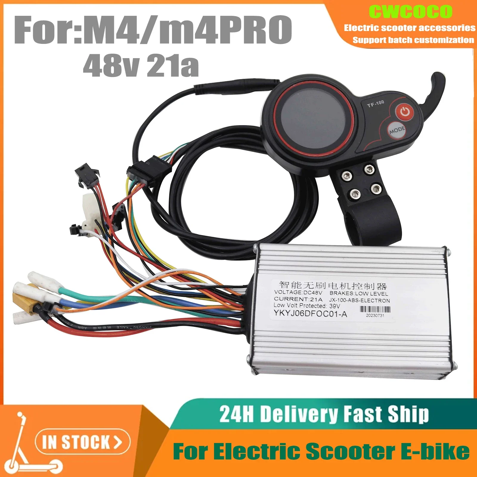 48V 21A Brushless Motor Hall Controller TF-100 6-pin LCD Instrument Accelerator For Electric Scooter KUOGOO M4/M4Pro