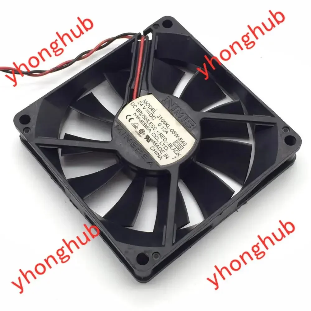 NMB-MAT 3106KL-05W-B40 C03 DC 24V 0.12A 2-Wire 80x80x15mm Server Cooling Fan