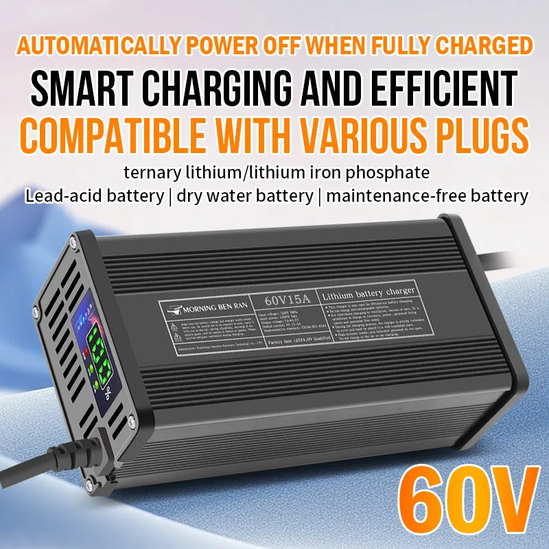 

Digital display Charging volt. 67.2V E-Bike charger e bike li-ion battery Charger for Rated Volt. 60V 5A Li-poly battery