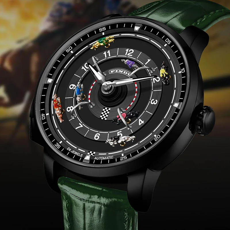 2025 Men's Mechanical Stainless Steel Watch NH35 Horse Racing Roulette Men's Luxury Watch, Rotary Sapphire Glass Waterproof