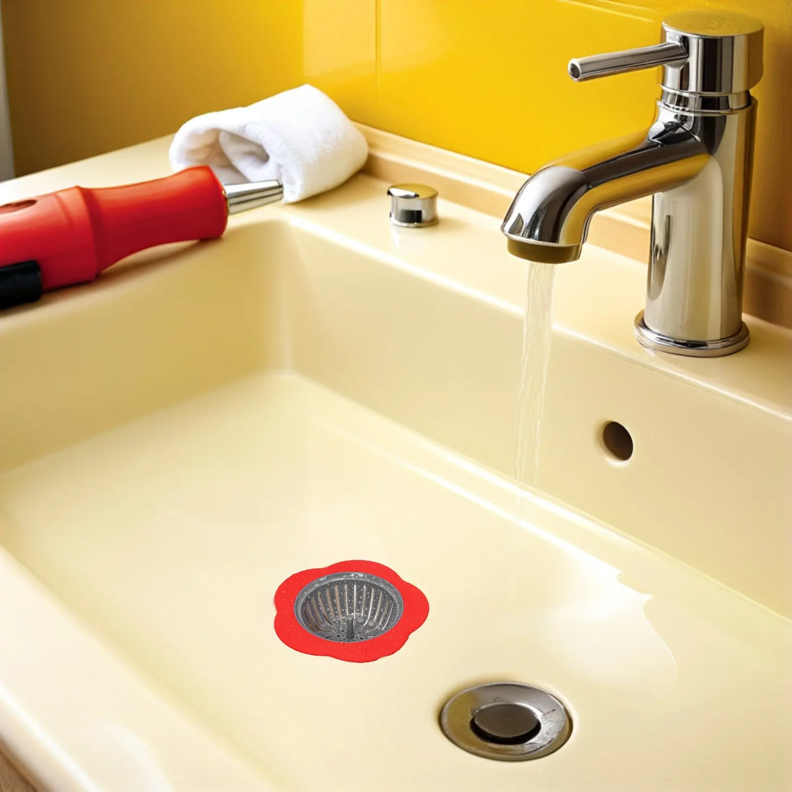 

Flower Shaped Sink Strainer Red Plastic Kitchen Bathroom Garbage Mesh Filter Sewer Drain Net Filter Sink Basket Strainer
