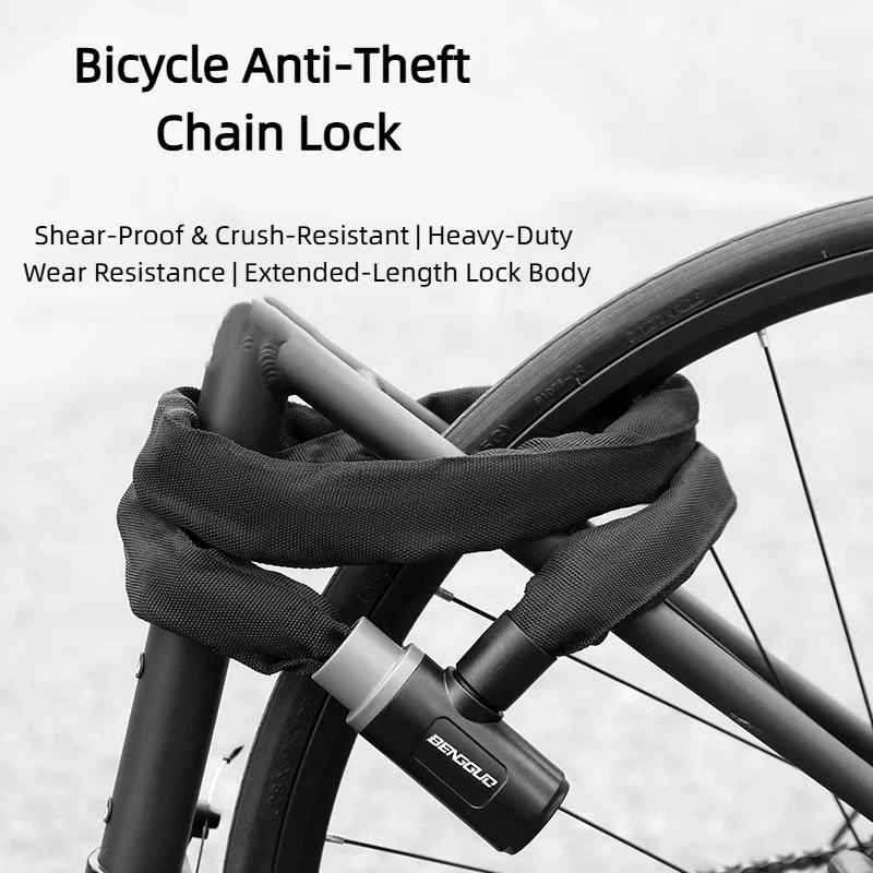 

Heavy Duty Bike Lock High-strength Alloy Bicycle Chain Lock Wear-resistant Anti-slip Bicycle Anti-theft Lock For MTB Road Bike