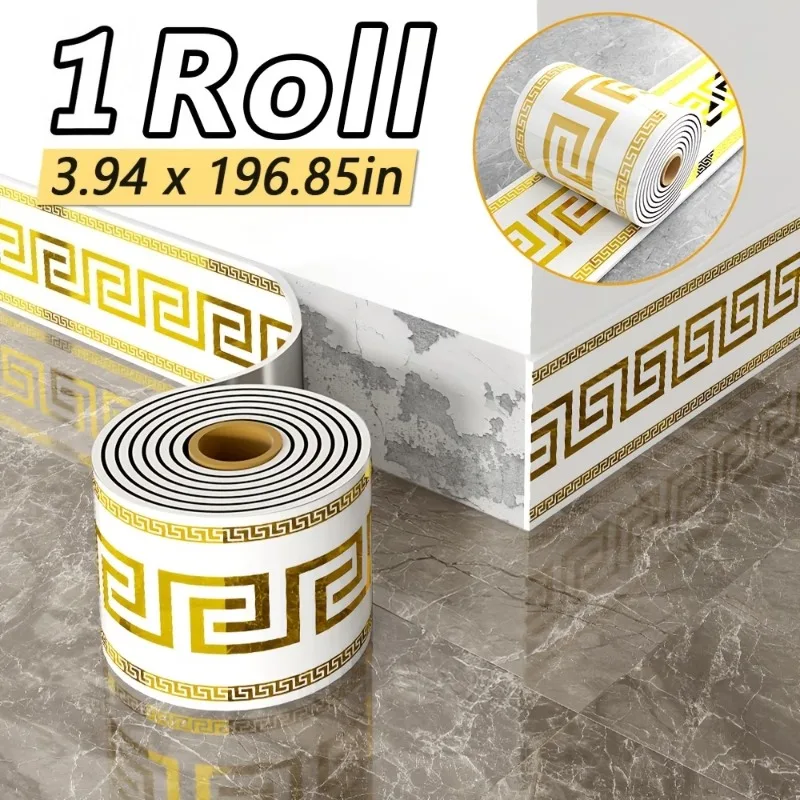 

Luxury Self-Adhesive Skirting Board Wall Corner Trim, Waterproof Wear-Resistant Wallpaper for Bathroom Wall Edges & Counters