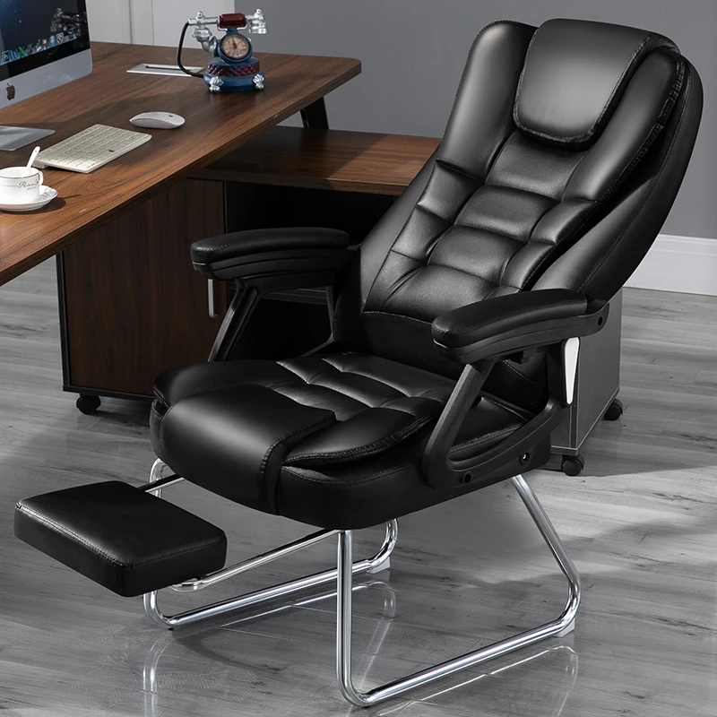 Executive Back Cushion Stretch Office Chair Full Body Modern Recliner Work Chair Footrest Soft Silla Plegable Office Furniture