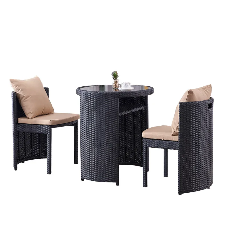 

Rattan chair three-piece balcony leisure area yard Nordic outdoor tables and chairs