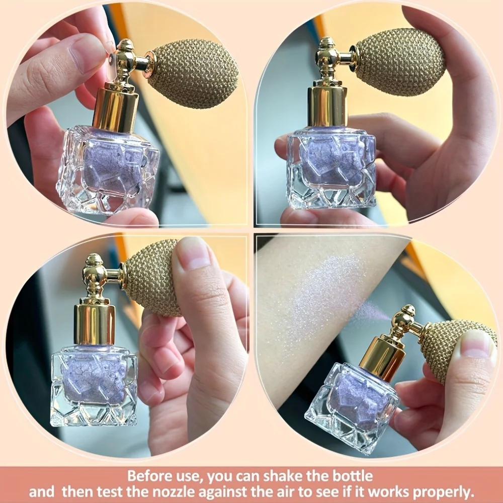 Spray per capelli secchi unisex-adulto, trucco illuminatore in polvere lucida con evidenziatore diamantato, polvere con paillettes glitterate per evidenziare il corpo