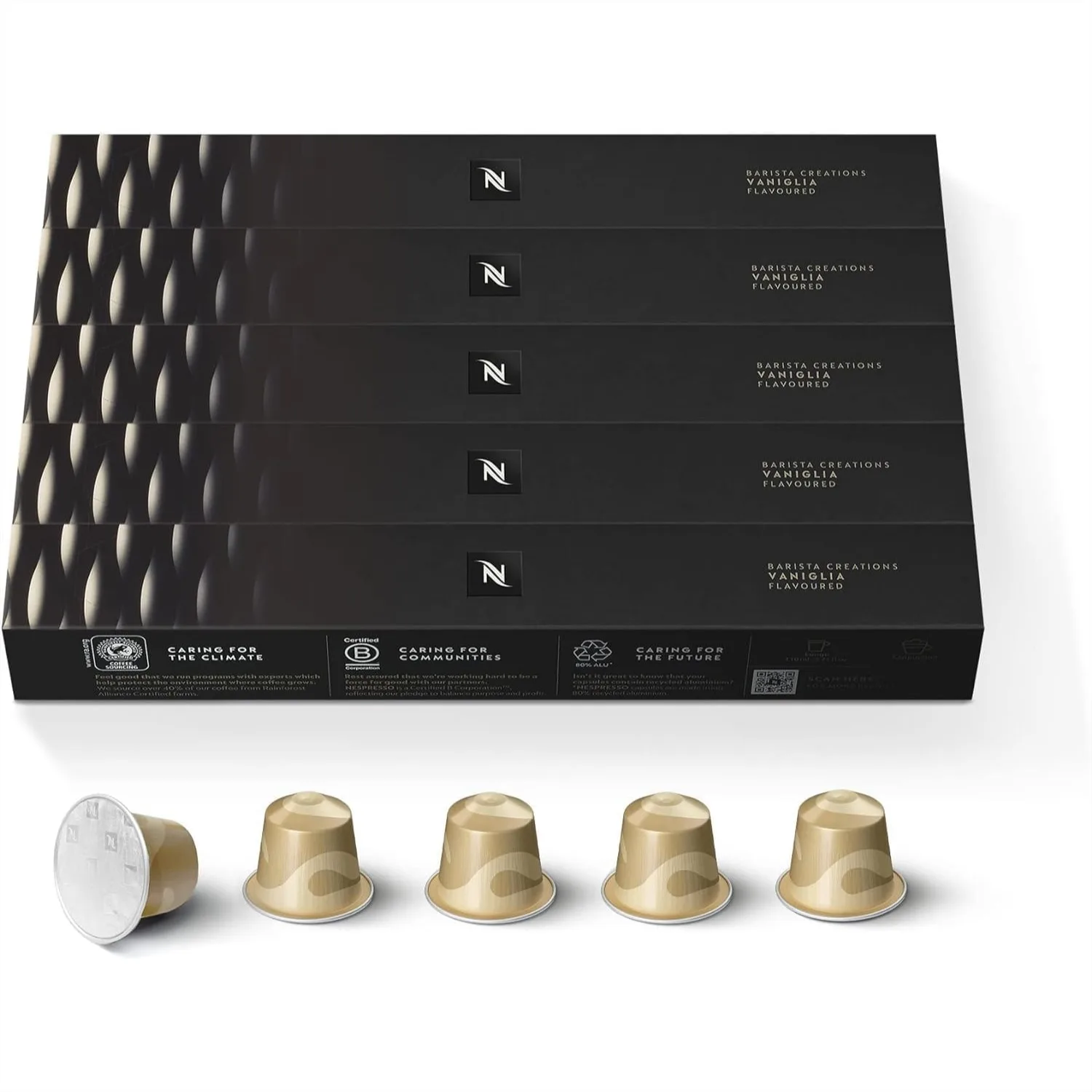 Cápsulas de Café Espresso Nespresso Original Line Vaniglia, Tueste Medio, Sabor Vainilla, 50 Unidades