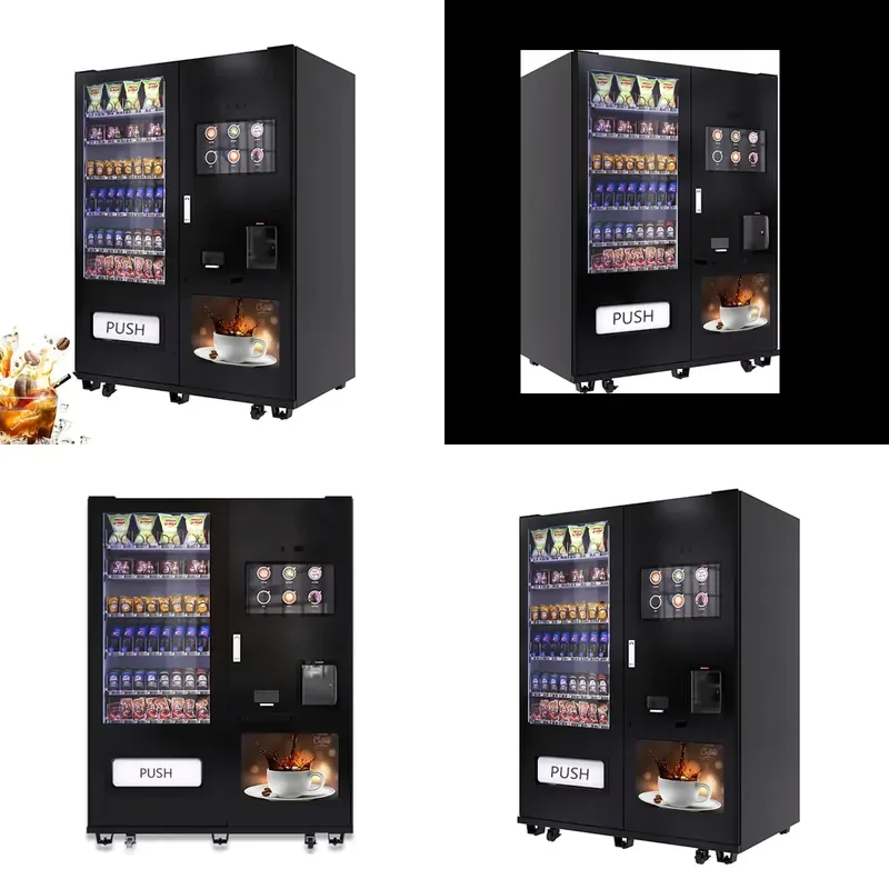 for Multi-Payment Automatic Combo Vending Machine Touch Screen Snacks Coffee Coin Vending Machines