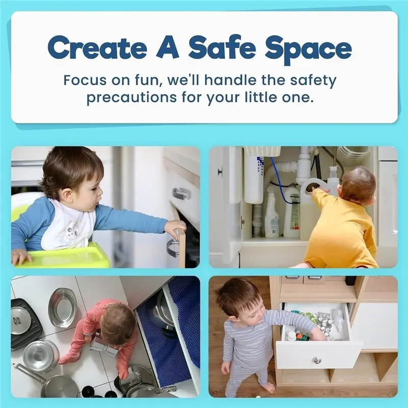 ABXE-Drawer Safety Lock Proofing Cabinet Latch Locks Secure Drawer Locks Safety Locks
