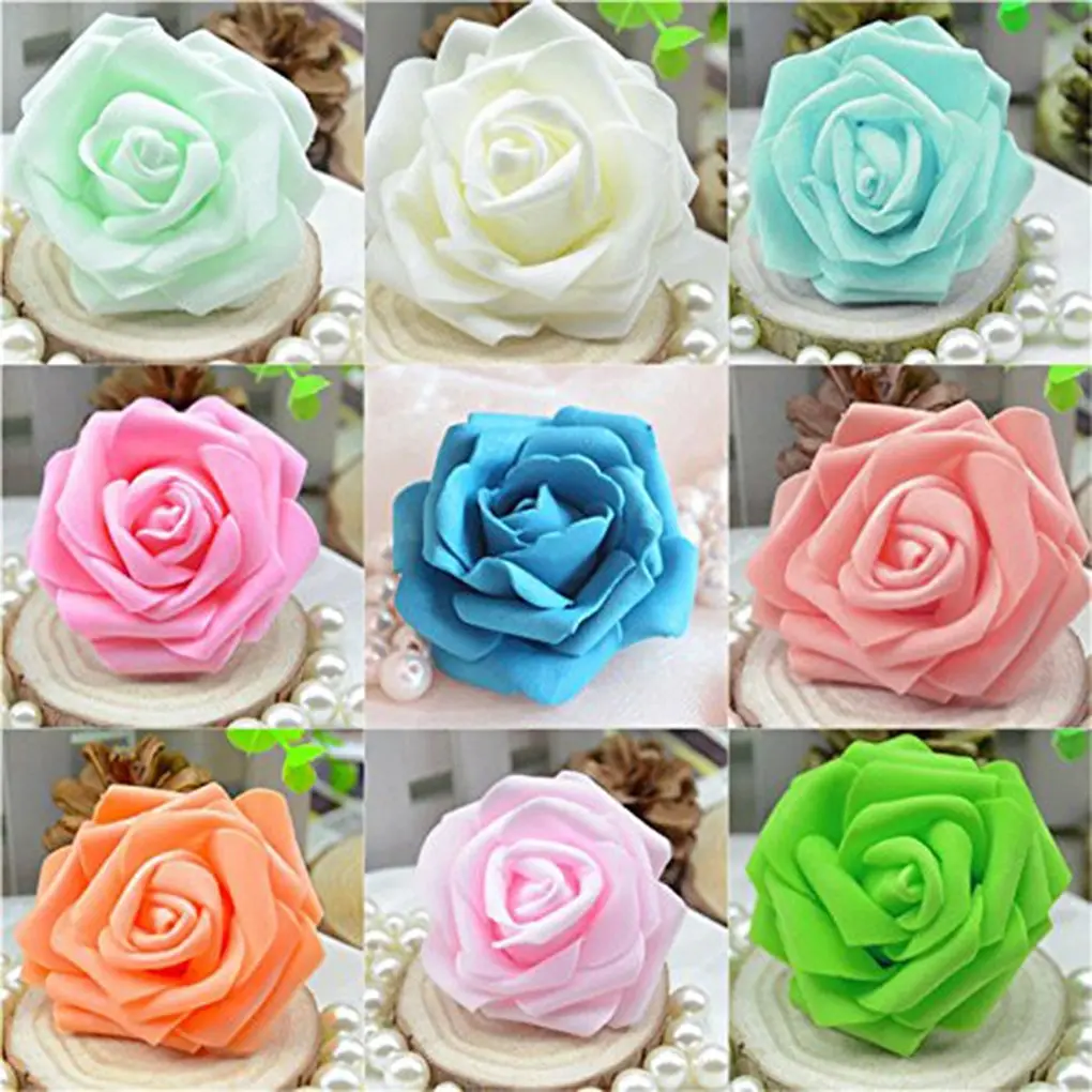 

50Pcs 6-7cm Foam Rose Artificial Flower Bouquet Wedding Party Bouquet DIY Decoration Weddings Beautiful Artificial Rose Flowers