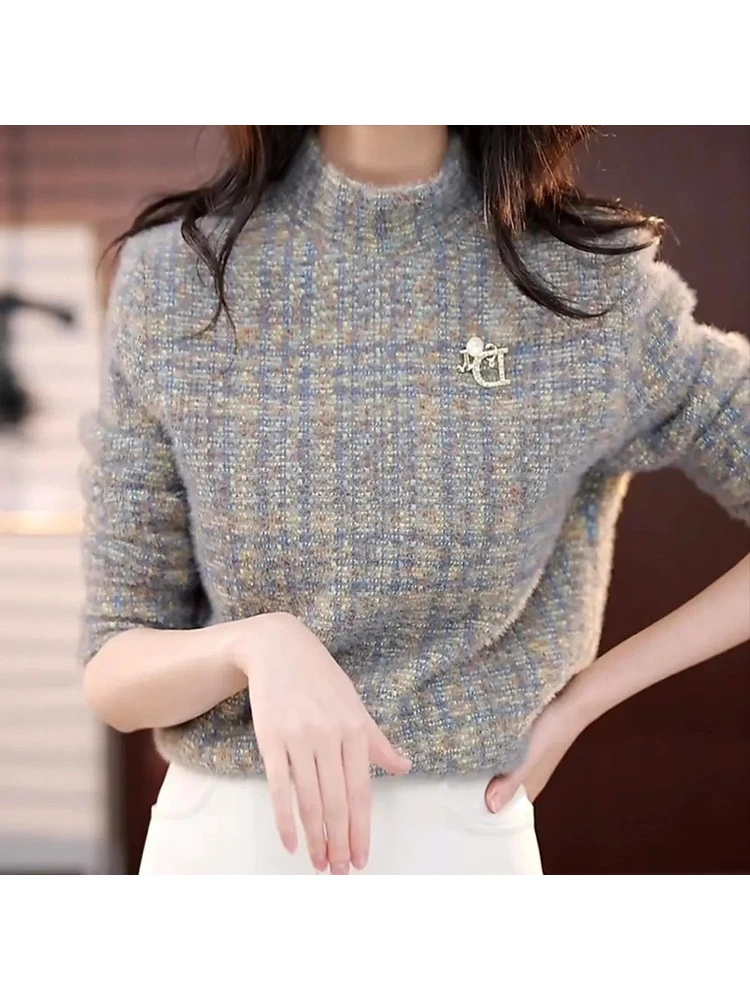 

Sli f High Ne свитер женский осенне-зимний новый модный теплый вязаный корейский топ с внутренней стороны