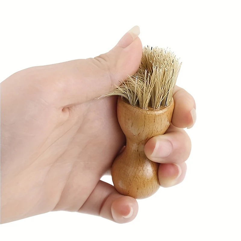1pc/2pcs/3pcs Beech Gourd Shaped Beech Pig Hair Brush with Oiling Polishing Waxing and Ash Removal Multifunctional Shoe Brush