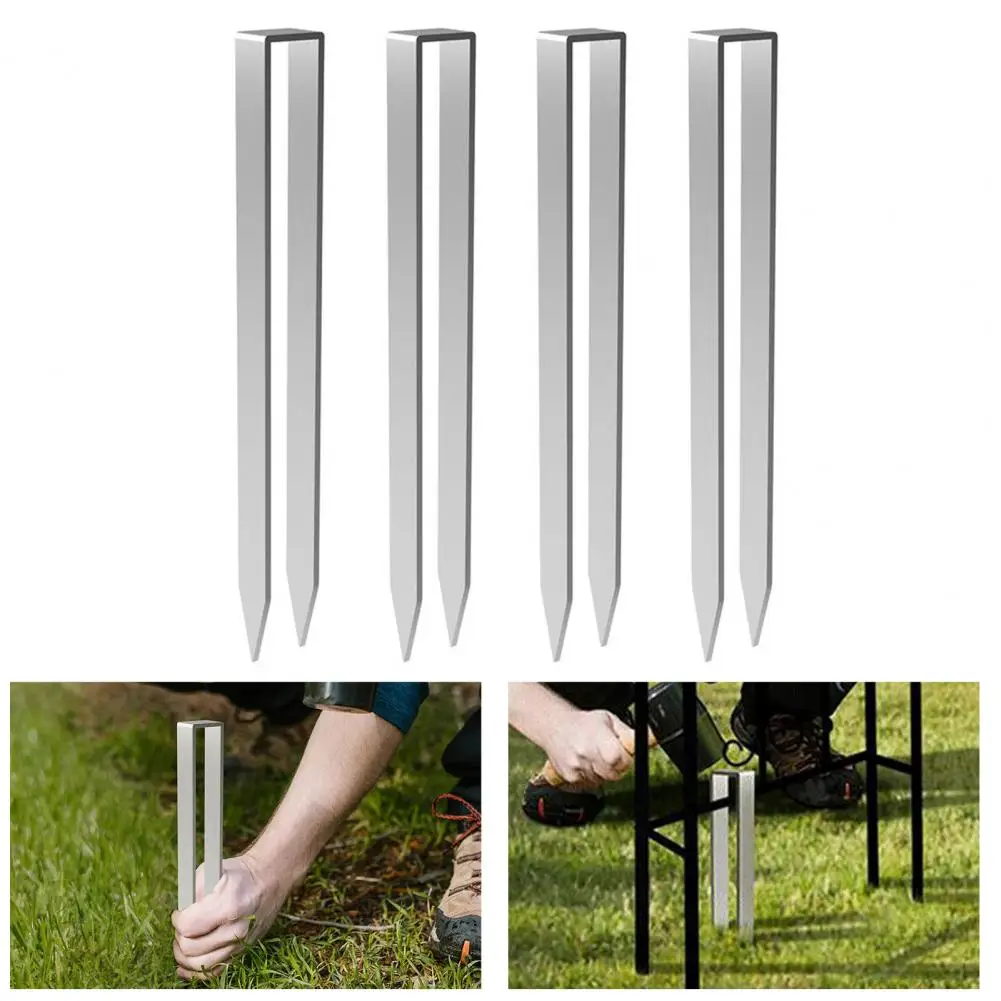 Стабильные колья для двора, садовые грунтовые анкеры для повышенной устойчивости, 4 шт., арочные гвозди, устойчивые к коррозии U-образной формы
