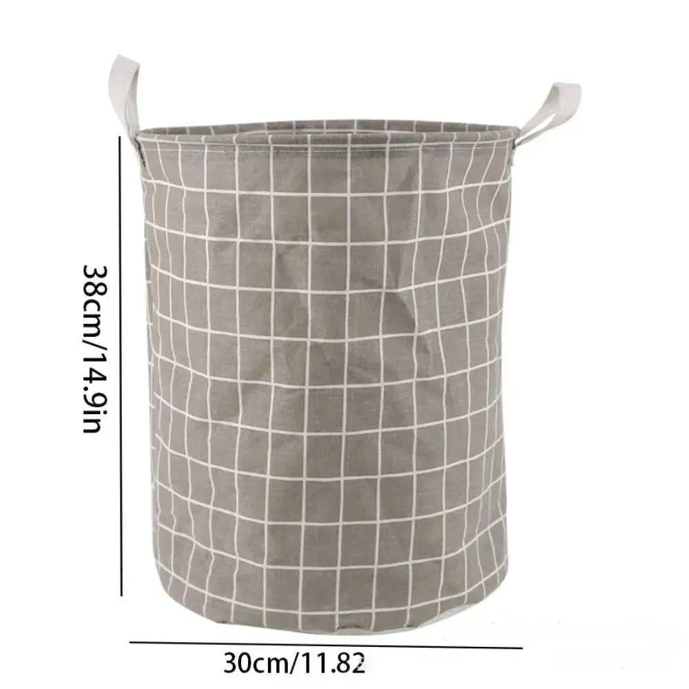 Household Dirty Clothes Basket Large Capacity Collapsible Plaid Fabric Toy Storage Bucket Storage Dirty Clothes Basket