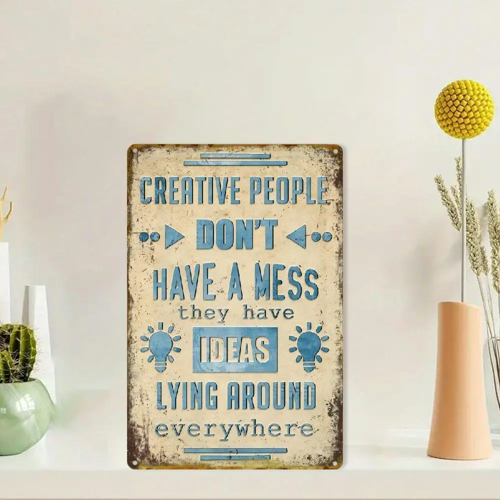of Retro Metal Sign- Artistic Renaissance Iron Sign, Multi-functional Wall Hanging Decoration, , No Batteries Needed, English