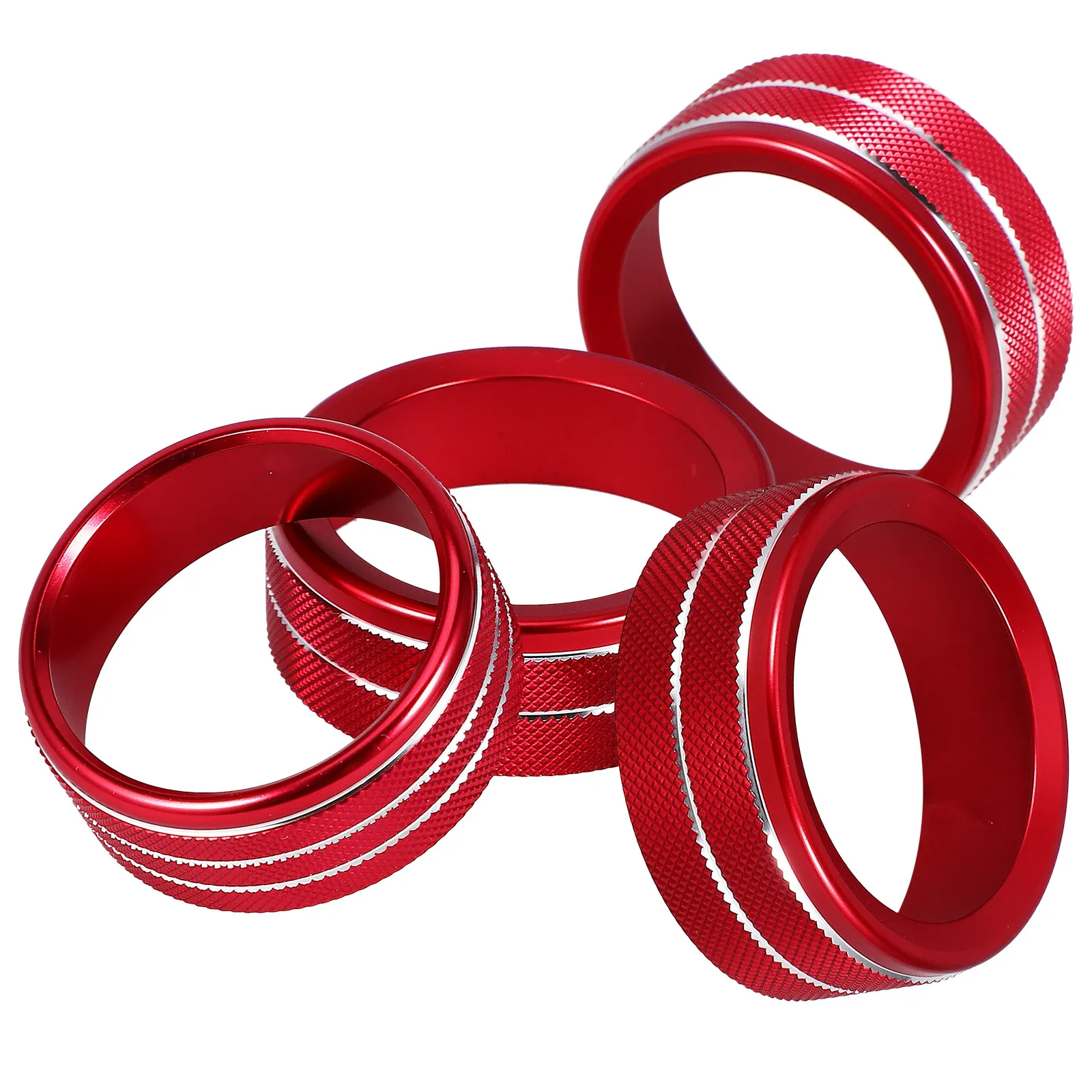 

Комплект из 4 накладок на ручки кондиционера автомобиля, стильные защитные кольца из алюминиевого сплава для кнопок управления климат-контролем, аксессуары для интерьера авто