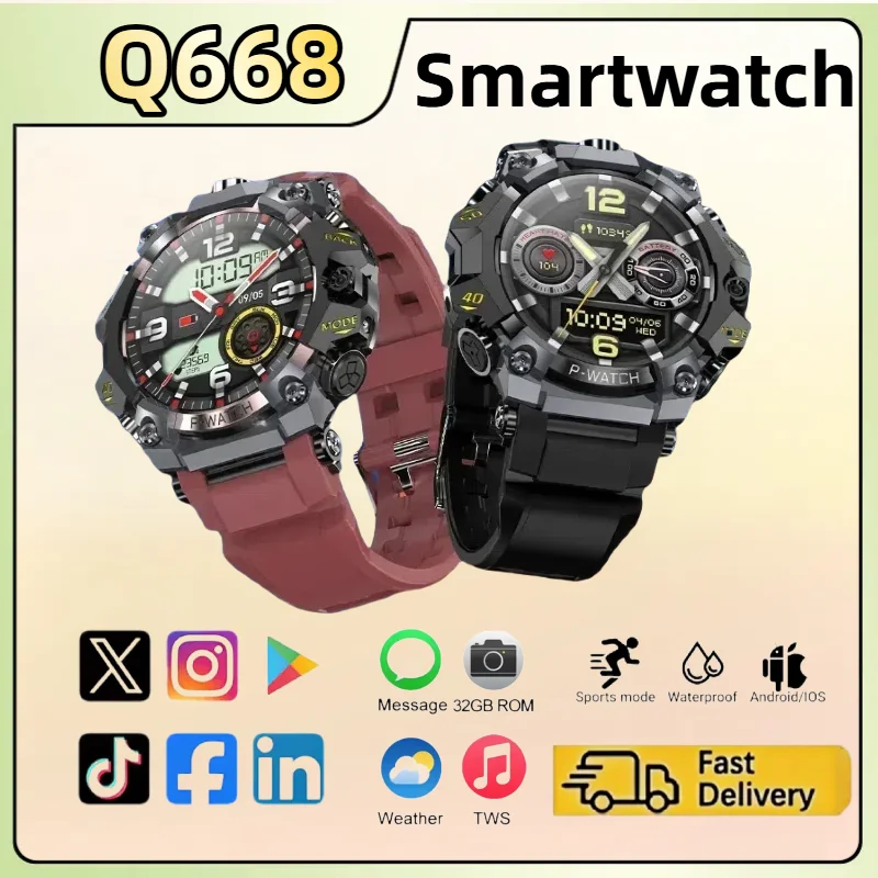 

800 Вт Смарт-часы с двойной камерой 5G 1,5-дюймовый Amoled HD-экран GPS WIFI Музыкальные часы IP68 Водонепроницаемые мужские и женские умные часы