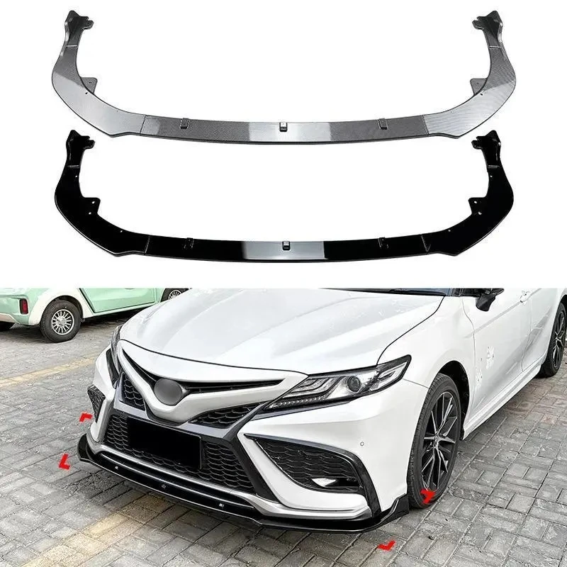 3PCS ABS  Front Bumper Lip Splitter Spoiler FOR TOYOTA Camry 8th XV70 2021 2022 2023 Sports version