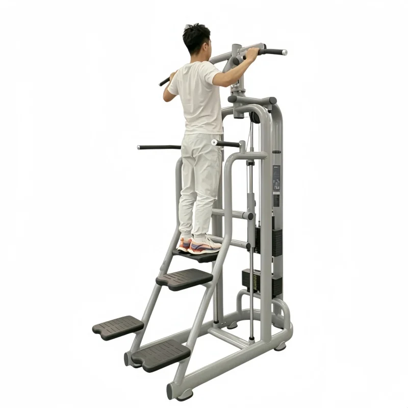 Commercial Gym Strength Training Weight Stack Pin Loaded Seated Assisted Dip Chin Pull up Machine