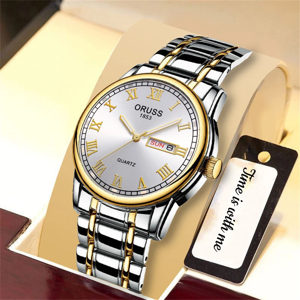 New high-end men's watch trend gentlemen all match personality handsome chic business sports dual calendar durable casual simple