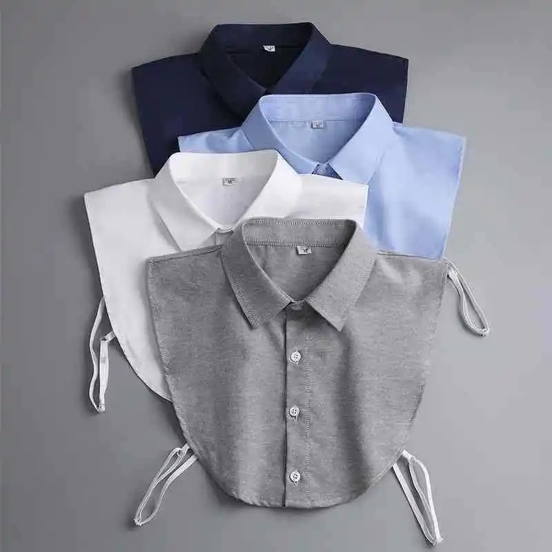 Colarinho de camisa falsa destacável para homens e mulheres, blusa de lapela, roupas masculinas e femininas, acessórios de moda