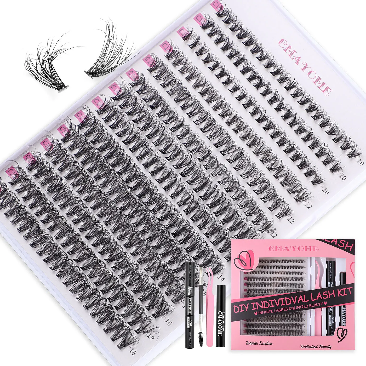 30D/40D/50D/80D Eyelash Easy Makeup Tools & Accessories DIY Eyelash Extensions Kit Tool Premade Natural Soft  Lashes Clusters