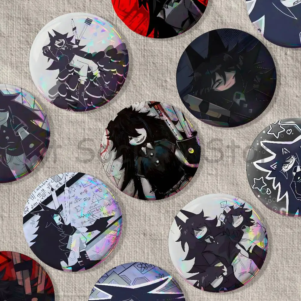 FPE M-Miss Circle Enamel Pins Funny Cartoon Characters Badge Fashion Jewelry Accessories Round Snap-in Brooch on Backpack