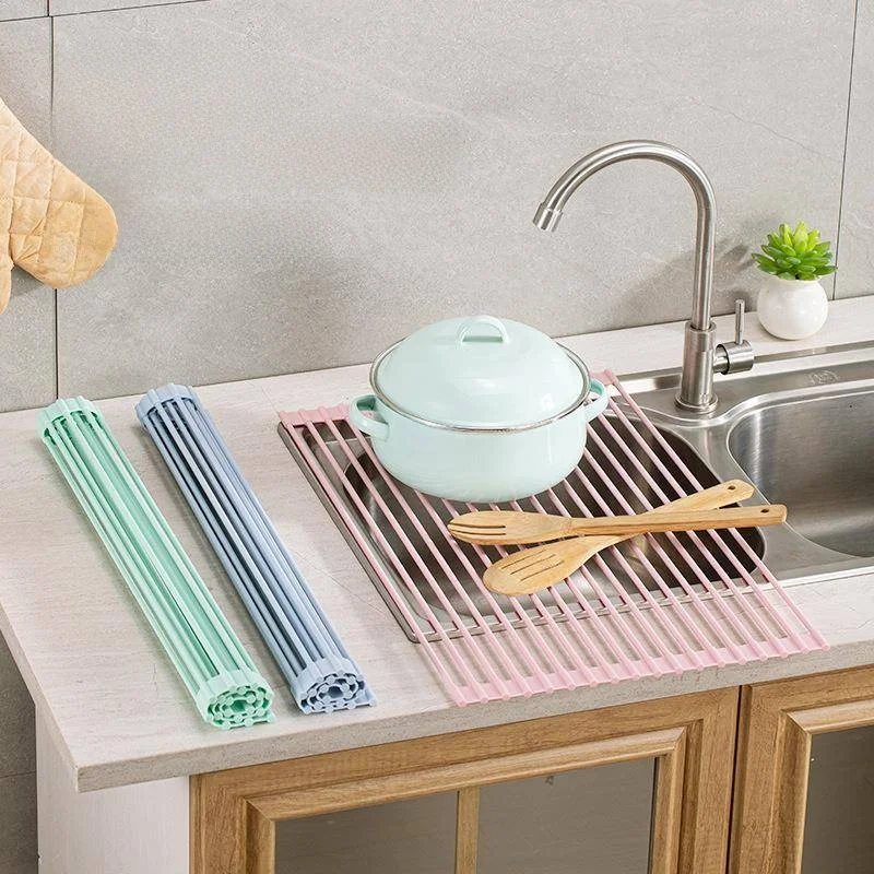 

Silicone Kitchen Sink Drain Rack Dishwasher Bottle Dryer Stackable Kitchen Storage Shelf for Utensils Glasses And Bottles
