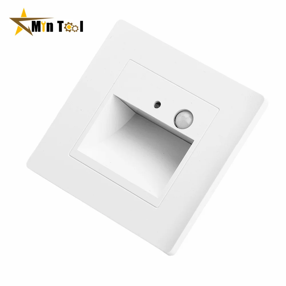 AC110V-240V PIR Motion Detector Sensor Led Stair Light Round Square Wall Corner Lamp Step Stairway Intelligent Night Lighting