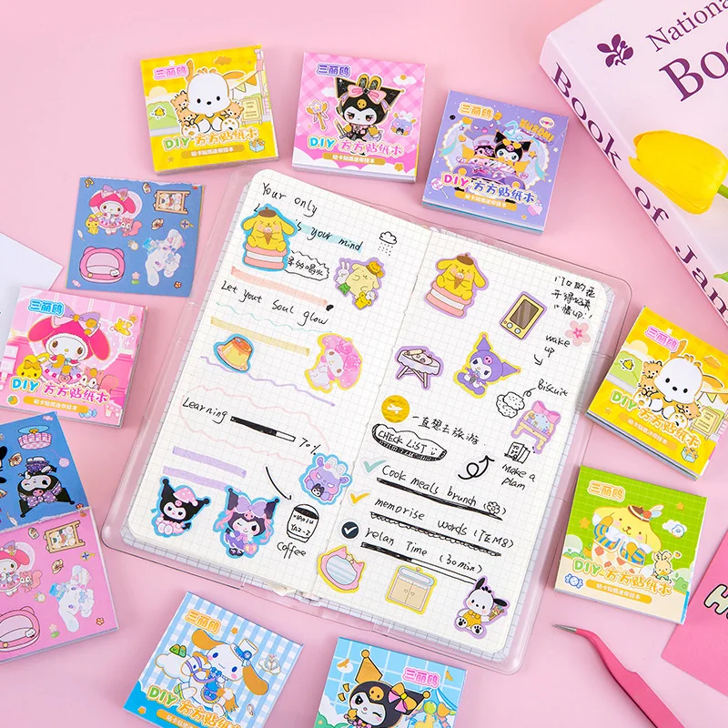 Imagem -05 - Sanrio Kuromi Melody Cinnamoroll Pochacco Adesivos Scrapbooking Bonito Diário Faça Você Mesmo Adesivo Decorativo Etiqueta Album Stick 30 Pcs por Lote