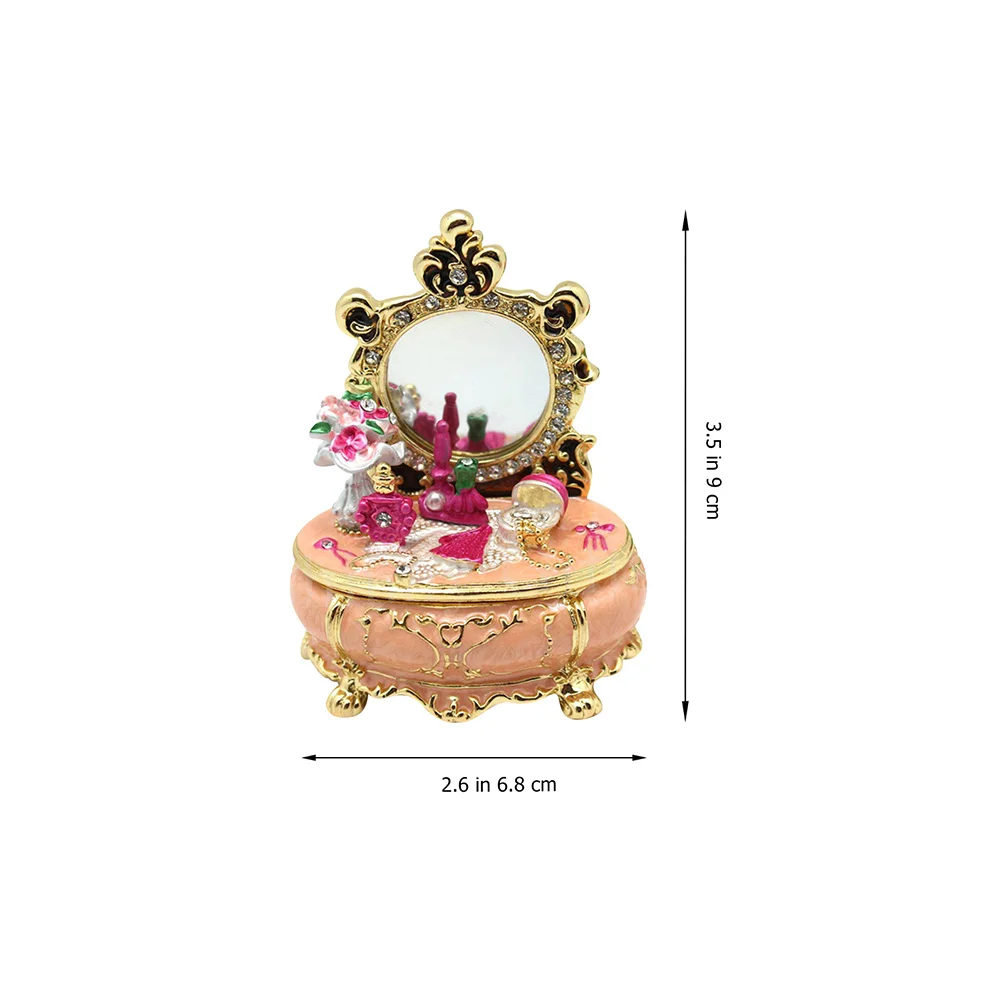 Jewelry Storage Box Zinc Alloy Dresser Shaped Small Desktop Adorn Organizer Ring Necklace Earrings Holder Gift Case