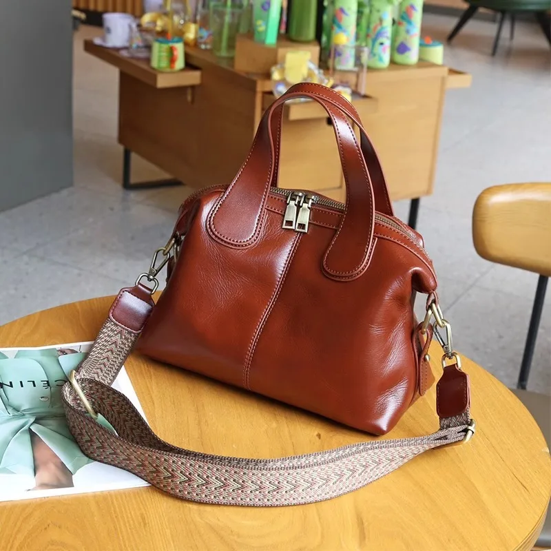 Echt Lederen Handtas Dames Premium Schoudertas Luxe Stijl Crossbod Tas