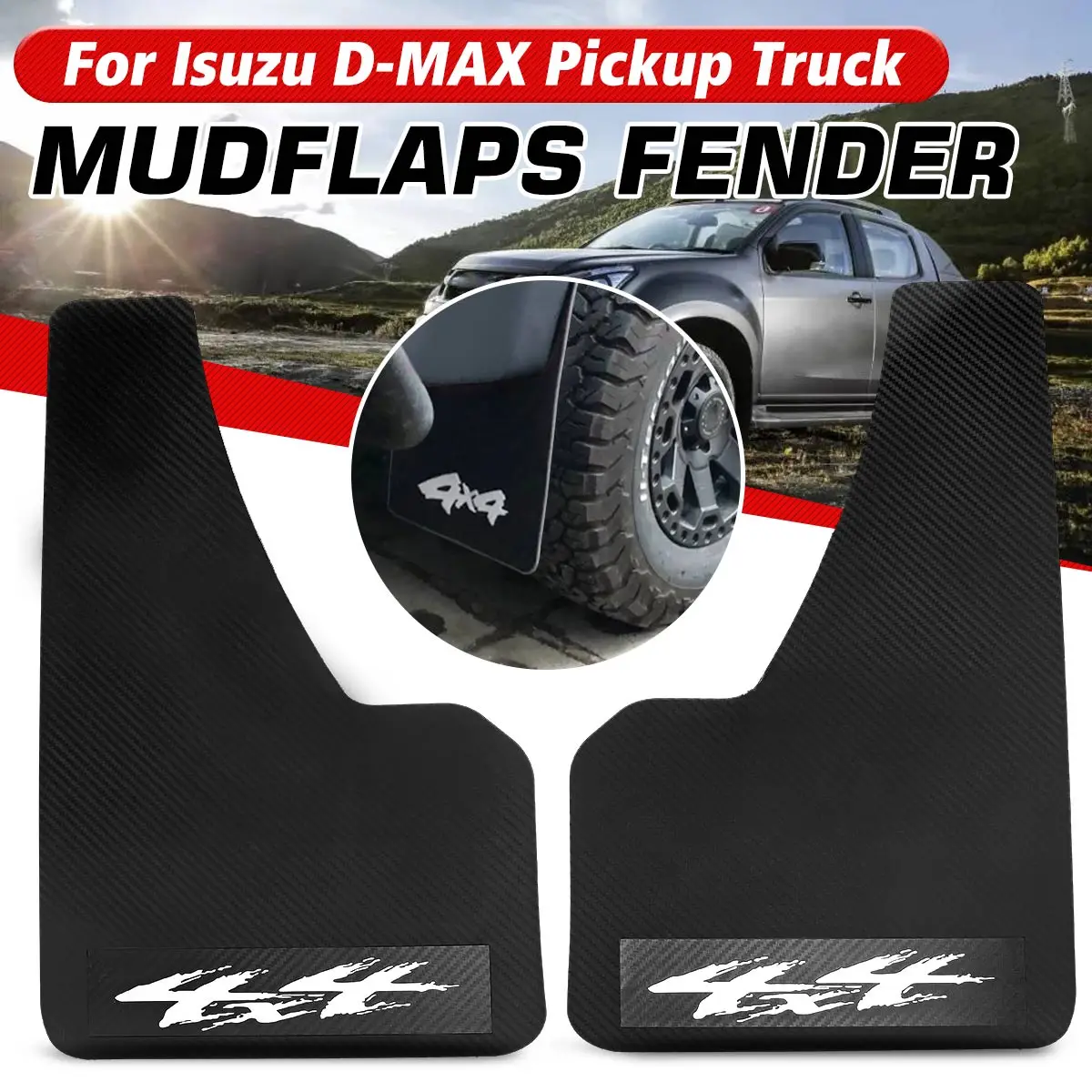 2x Car Mud Flaps For Most 4X4 Off-Road & SUV & Pickup For Van Carbon Fiber Look Splash Guards Mudguards Mudflaps Fender