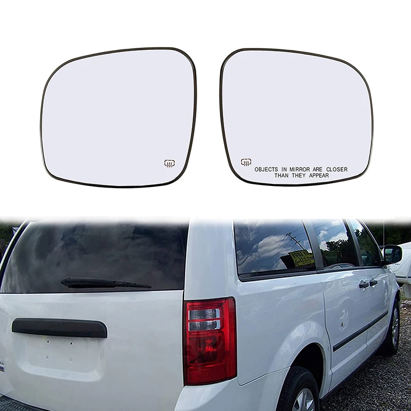 Heated Car Rear View Mirror Glass Flat With Backing Plate For Chrysler Town & Country LX S For Dodge Grand Caravan Crew R/T SE