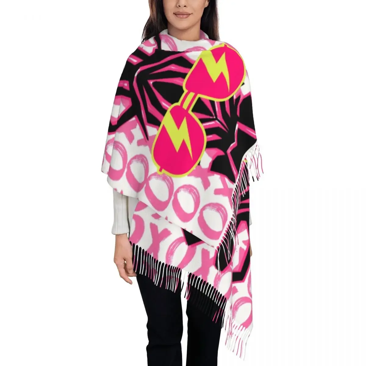 Personalized Print Zebra Xoxo Scarf Women Men Winter Warm Scarves Preppy Pink Lightning Girl Aesthetic Shawls Wraps