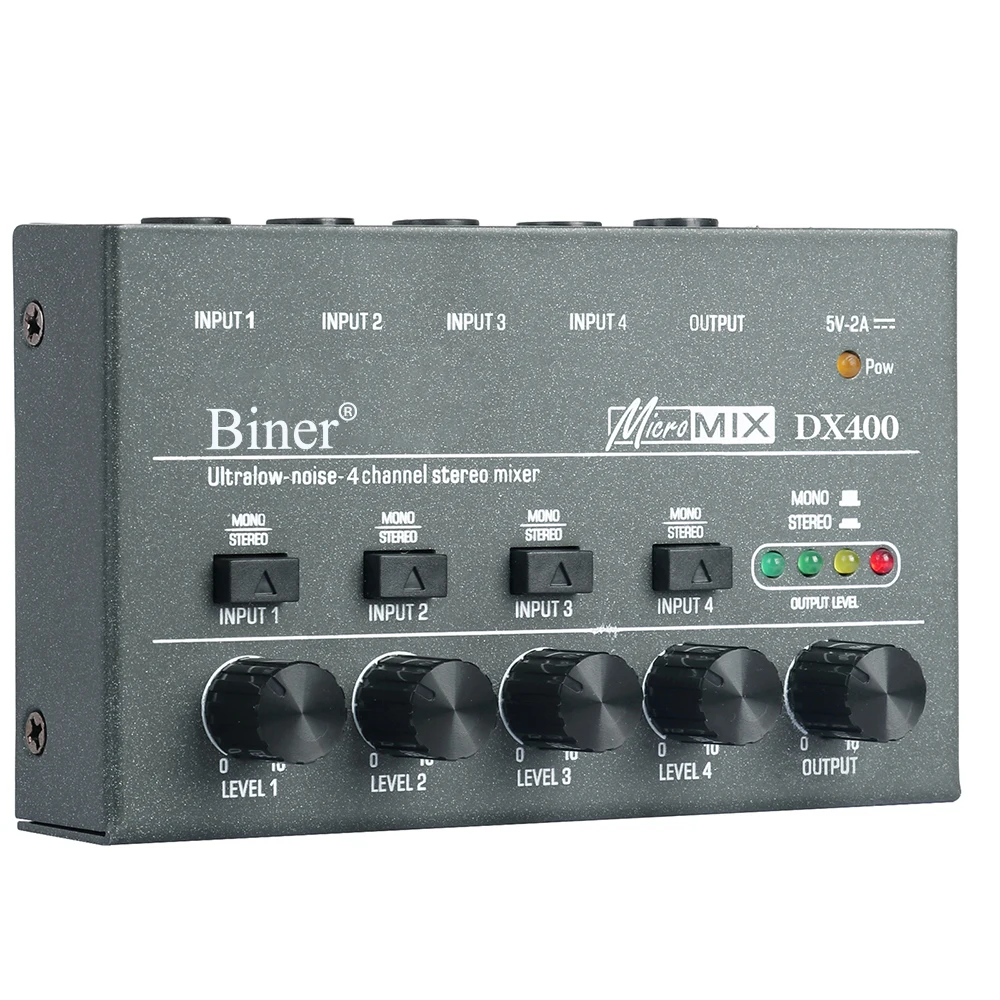 Biner DX400 Sound Mixer 12v Mini Stereo Audio Headphone Amplifier