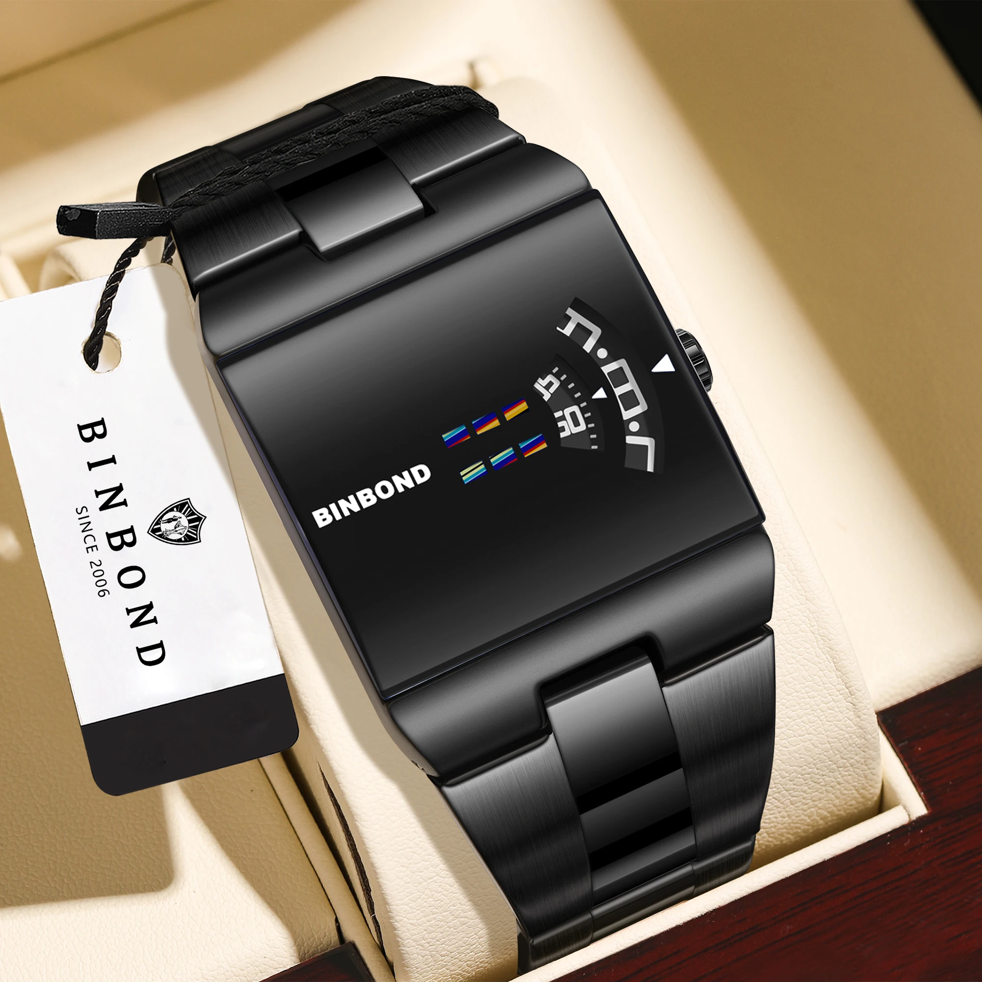 BINBOND Original Solid Stainless Steel Quartz Man Watch Waterproof Men's Watch Reloj Hombre Luxury Wristwatch For Men His Gift