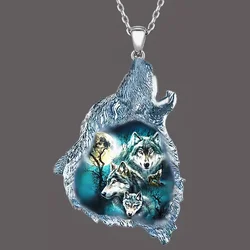 Exquisite Retro Neutral Pendant Necklace Fashion Wild Deep Animal Wolf Pendant Necklace Jewelry Party Anniversary Gift