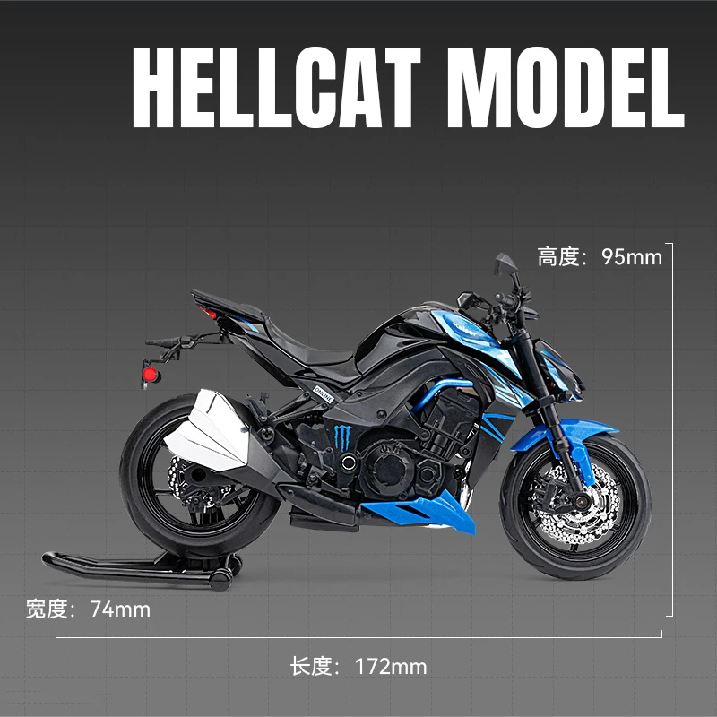 1:12 Kawasaki Z1000 Toy Motorcycle Miniature Diecast Metal Model
