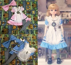 4pcs Alice Blythe/Landoudou clothes Headwear, skirt, apron, socks 1/6 30cm(Fit for fr pp jenny azone,Pullip,Ob22/24/26, Licca)