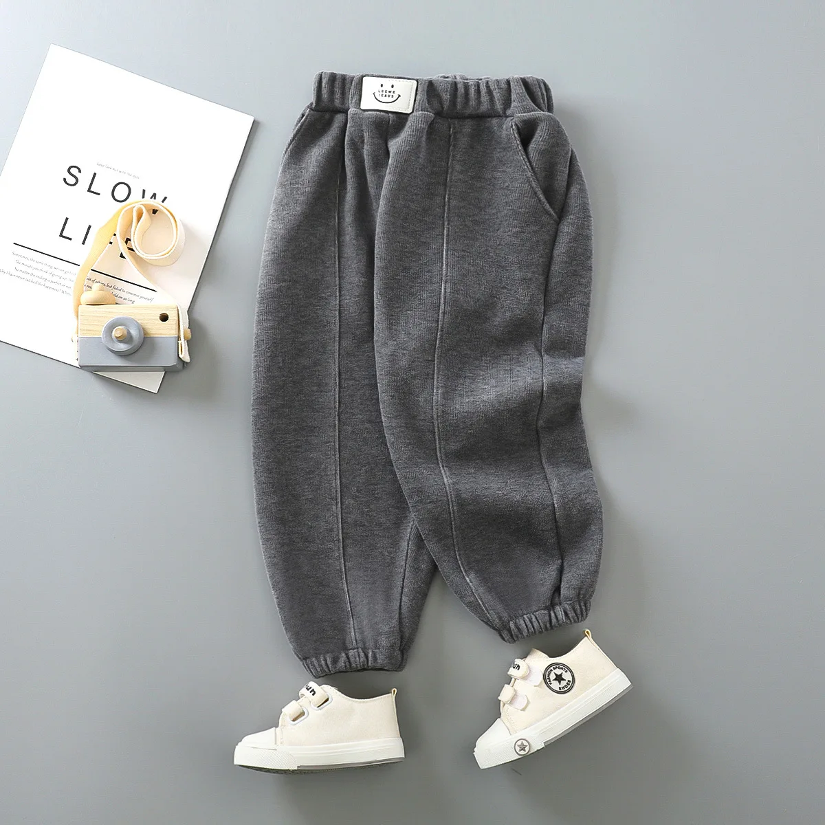 Kids Casual Athletic Solid Pocket Jogger Pant Children Long Spring Fall Thicken Toddler Boy Girl Thermal Baby Sweatpants Trouser