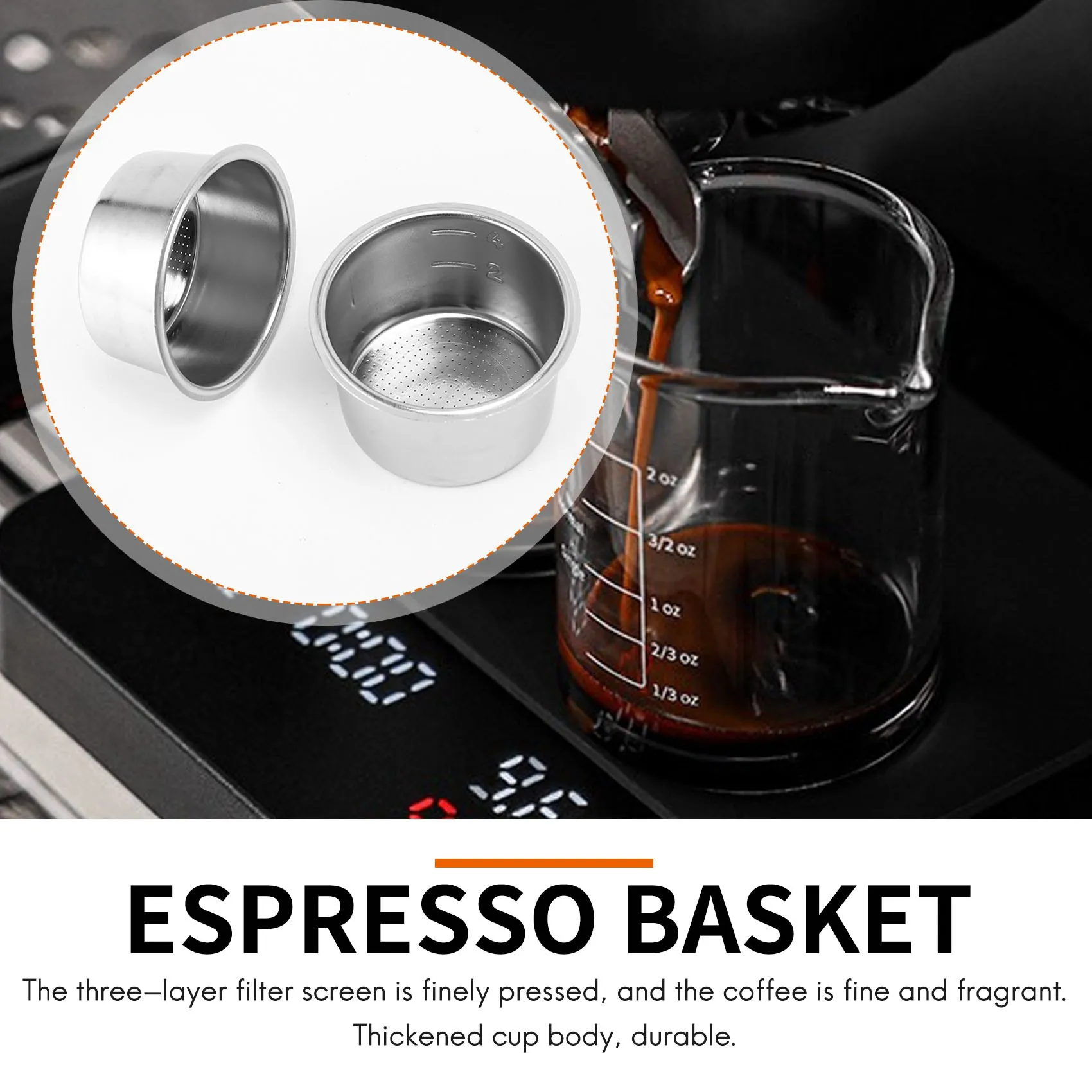[NEW!A08R】 2 Packs Of 51Mm 2/4 Cup Filters, Bottomless Portafilter Replacement Filter Basket For Coffee, For Delonghi EC680 EC68