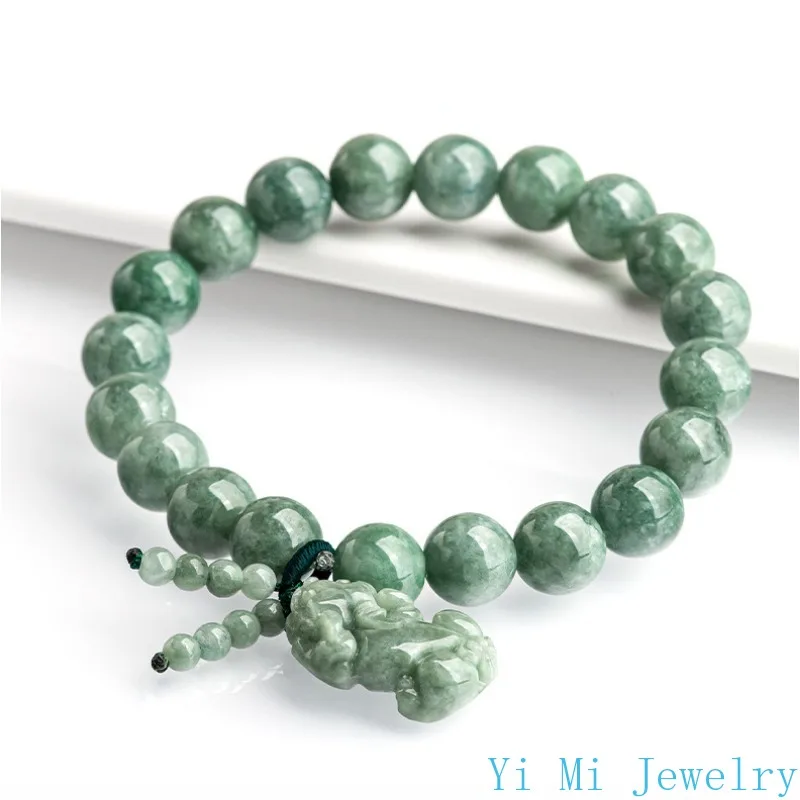 New Burmese Jade Pixiu Bracelets Chinese Green Gemstones Women Real Bracelet Jewelry Natural Jadeite Bead Accessories Designer