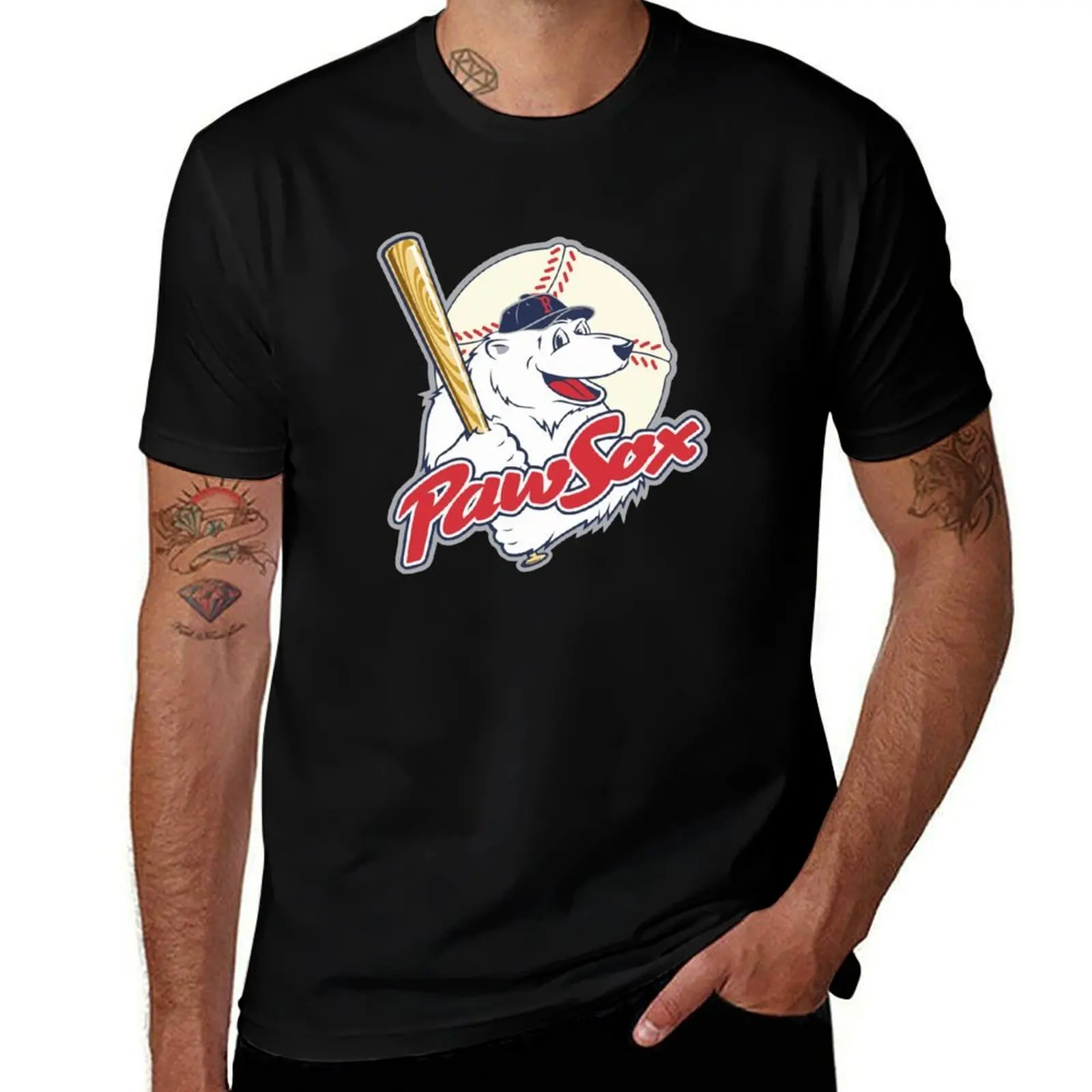 

Pawtucket Paw Sox T-Shirt Fashion Graphic Tee for Men