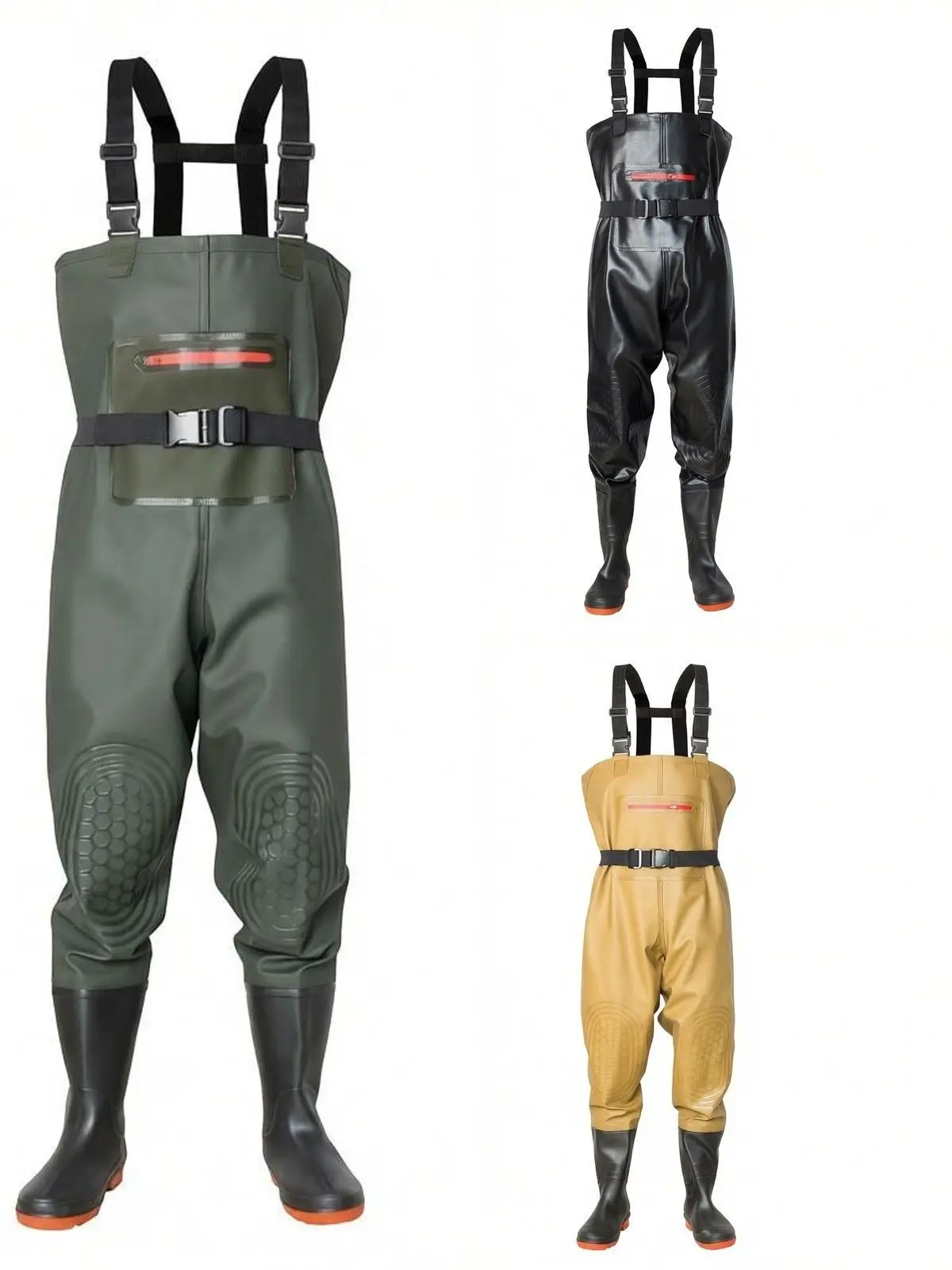 Thickened Fishing Overalls Waterproof Half-Body Rain Pants Full-Body Waders Women's PVC Fishing Suit Underwater Clothing