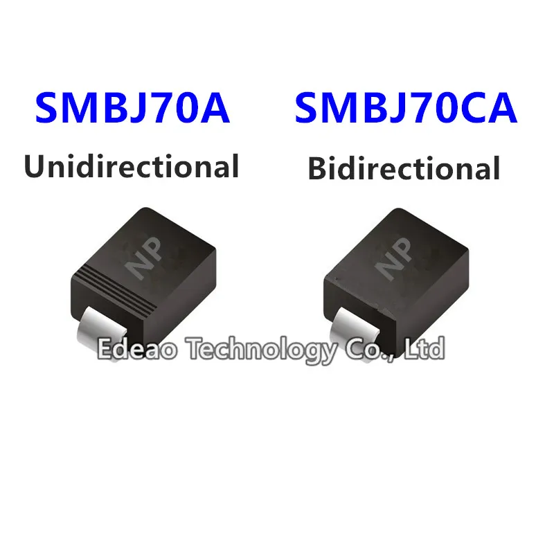 

TVS Diode SMBJ70A SMBJ70CA, 20 ~ 100 шт./партия, маркировка: NP SMB (DO-214AA)