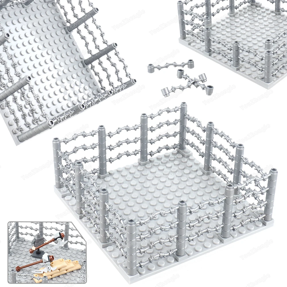 WW2 Detention Management Center Building Blocks Wire Fence MOC Figures Facilities Equipment Tools Set Scenes Models Gift Boy Toy