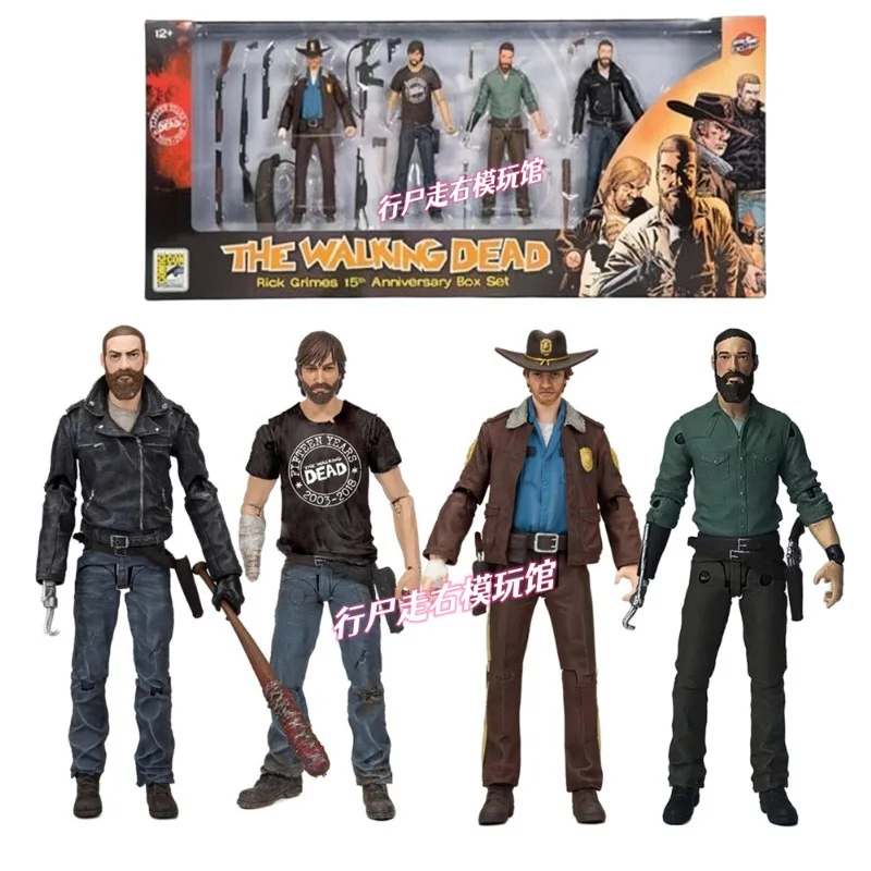 Original RICK GRIMES Limited Set Walking Dead Comics 4.5 Inch 1/12 Scale Model Action Figures Collector's Edition Toy Boy Gift