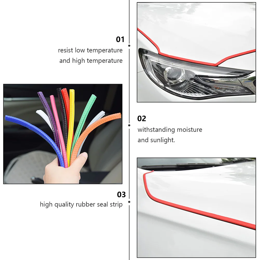 

Car Door Guard Trim Orange Rubber Seal Strip for Car Door Edge Protection Durable Protector Anti-Collision Strip
