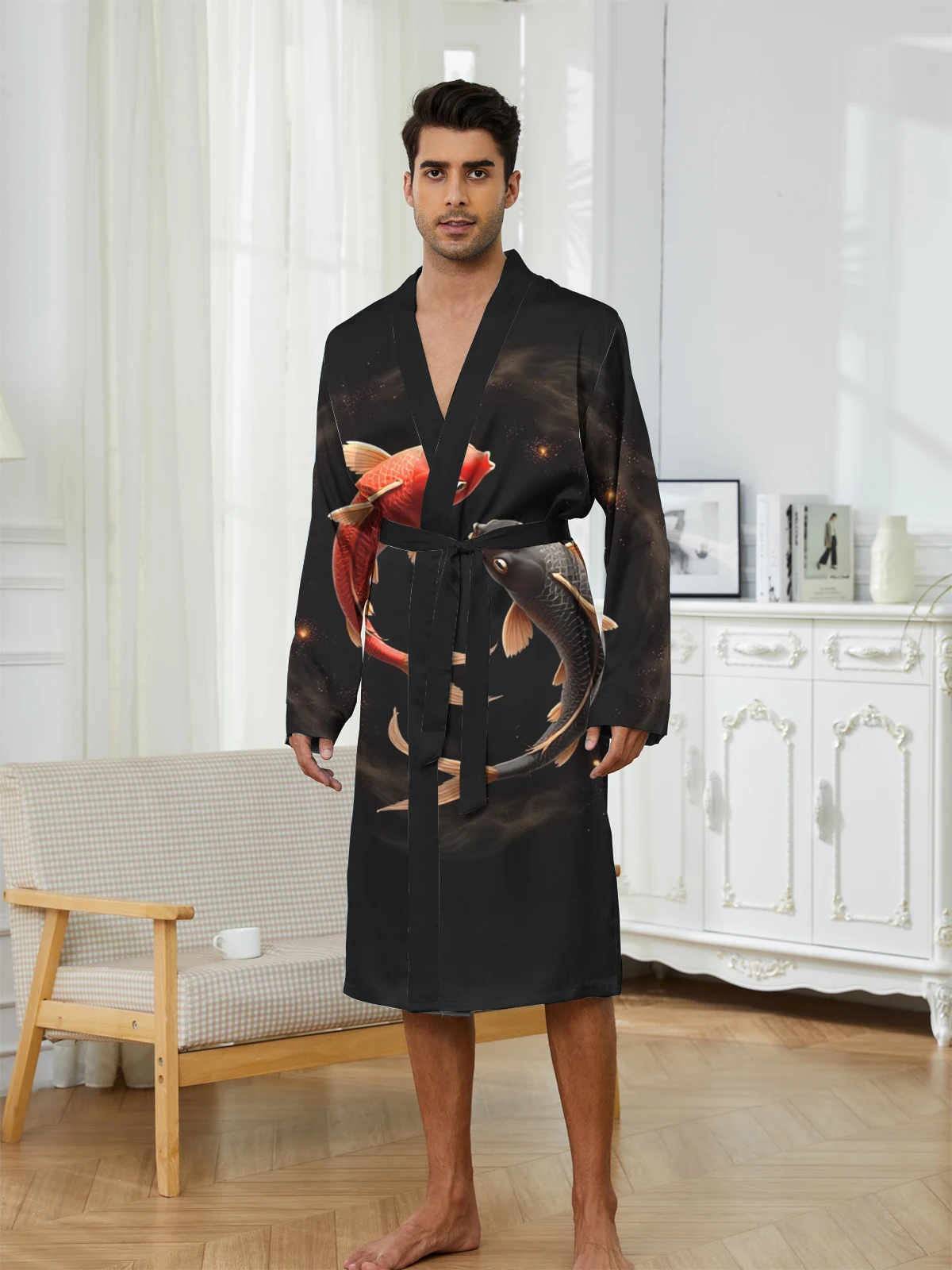 

1pcs Men's Robes 2026 Spring/Summer Sleepwear robe Breathable Bathrobe 3D Printed Robes Graphic Funny pajamas